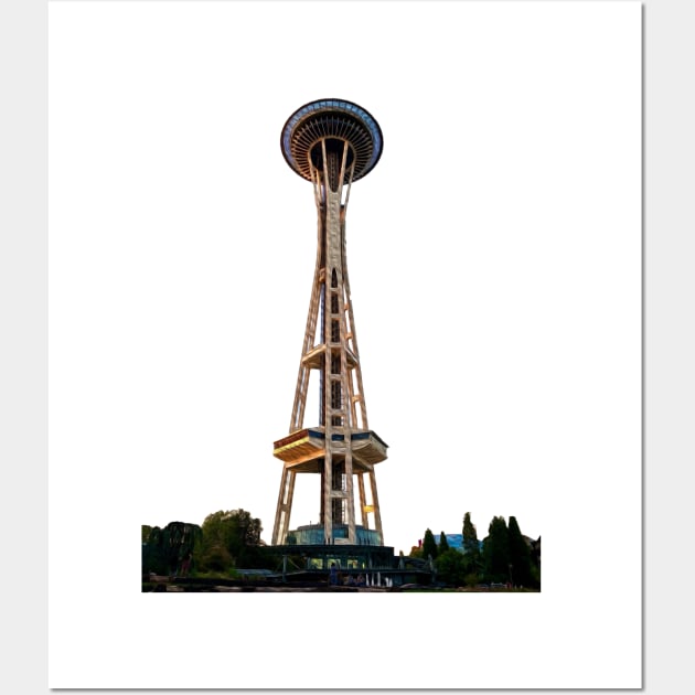 Space Needle (digital oil) Wall Art by djhyman